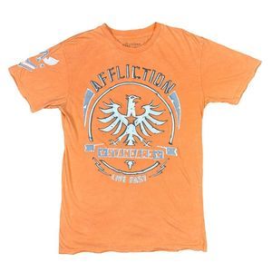 Y2K Affliction Distressed Standard Live Fast Short Sleeve Tee - Size Medium